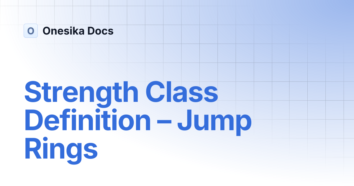 Strength Class Definition – Jump Rings | Sizes, Gauges & Standards ...